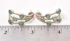 Dazzling Sterling Silver Emerald Gemstone Earrings
