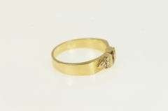 14K Yellow Gold Ruby Diamond Vintage Wedding Band Ring