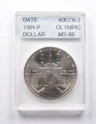 MS68 1984-P Olympic Commemorative Dollar Accugrade Collectible Slab!