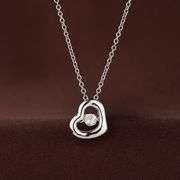 'My little heart' sterling stone center dancing stone pendant