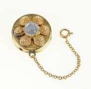 14K Yellow Gold Victorian Slide Bracelet Safety Chain Charm/Pendant