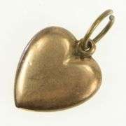 Gold Filled Victorian Puffy Heart Love Forget Me Not Charm/Pendant