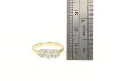 14K Yellow Gold 0.50 Ctw Diamond Flower Cluster Engagement Ring