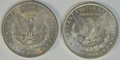Flashy BU 1882-O and lustrous AU 1887-O Morgan Silver Dollars