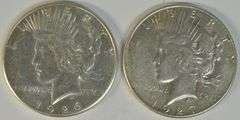 Blazing-white 1926-S and 1927-S Peace Silver Dollar. Better dates