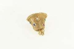 14K Yellow Gold 1960s 3D Articulated Star Wedding Bell Charm/Pendant