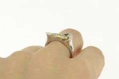 14K White Gold 0.28 Ctw Diamond Geometric Curvy Infinity Ring