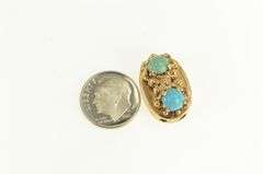 14K Yellow Gold Victorian Turquoise Slide Bracelet Charm/Pendant