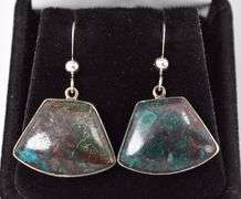 Superb Sterling Silver Turquoise Gemstone Dangle Earrings