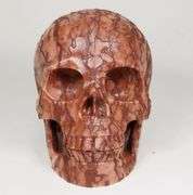 Naturally textured! 6,400ct Art Jasper Skull Carving
