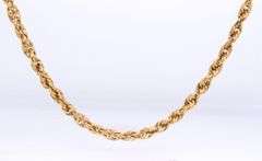 14kt Yellow gold rope chain necklace