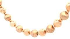 Polished and Brushed Finish Beaded Ball Necklace in 14K
