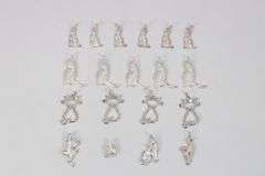 Sterling Silver Vintage Cat Pendant Assortment Various Sizes & Styles (19 Pendant Lot)
