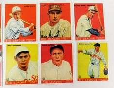10 - 1933 Goudey Gum Reprint Baseball Cards
