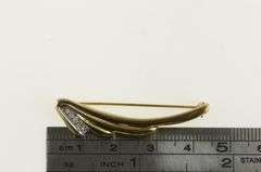 14K Yellow Gold Ornate Vintage Angel Wing Curved Stick Pin
