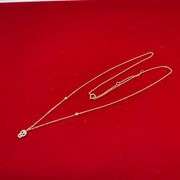 BRAND NEW 14K YELLOW GOLD STATION NECKLACE WITH DIAMOND PENDANT