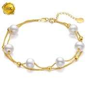 18KT YG Pearl Bracelet