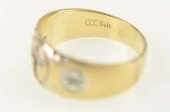 14K Yellow Gold Cross Diamond Christian Faith Promise Ring