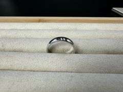 14k White Solid Gold 4mm Domed Plain Men's Women's Wedding Band Size 8