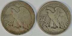 Scarce 1916-D and 1917-S (Obv) Walking Liberty Half Dollars in VF