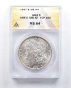 MS64 1887 Morgan Silver Dollar VAM-5 DBL DT Top 100 ANACS
