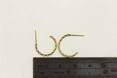14K Yellow Gold 15.7mm Twist Pattern 3/4 Hoop Earrings