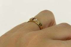 14K Yellow Gold Ruby Diamond Vintage Wedding Band Ring