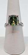 14 Kt White Gold Plate Sparkling Rare 5 Ct Emerald Green Fire Moissanite Ring