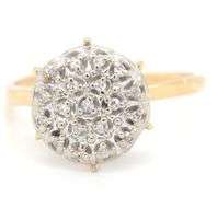 10kt Yellow gold diamond cluster ring