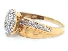 10kt Yellow gold diamond cluster ring