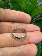 14k White Solid Gold 4mm Domed Plain Men's Women's Wedding Band Size 6