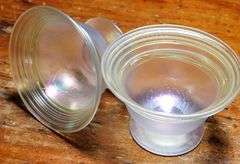 2 Steuben Style Verre De Soie Threaded Iridescent Salts