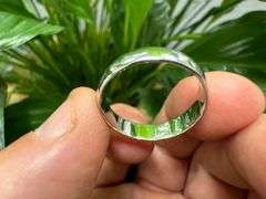 14k White Solid Gold 5mm Comfort Fit Domed Plain Men's Women's Wedding Band Size 13