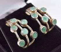 Dazzling Sterling Silver Emerald Gemstone Earrings