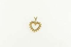 14K Yellow Gold Diamond Heart Vintage Classic Love Symbol Pendant