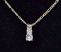 Enlivened 14K Yellow Gold Pendant Necklace with Diamond Gemstones