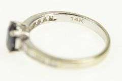 14K White Gold 1.30 Ctw Effy Sapphire Diamond Engagement Ring