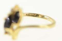 14K Yellow Gold Marquise Sapphire Diamond Cluster Ring