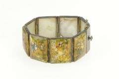 Sterling Silver Painted Mother of Pearl Middle Eastern Bracelet