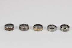 Lot of 5 Size 5 Tungsten Carbide Rings in Various Styles