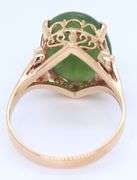 14kt Yellow gold Oval green Jade ring
