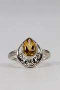 Sterling Silver Natural Citrine Gemstone Ring Size 6