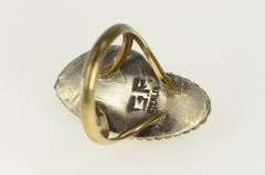 Gold Filled Nephrite Southwestern Feather Leaf Vintage Ring