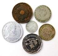 6 Early South American Coins, 1866 - 1966
