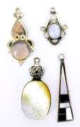 4 Sterling Gemstone Pendants