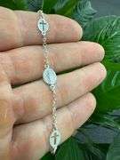 925 Sterling Silver Cross & Virgin Mary Bracelet Catholic Jewelry