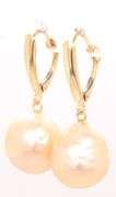 14kt Yellow gold 12mm Pearl drop earrings
