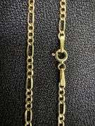 10k Yellow Gold-Hollow Figaro Link Chain 2.6mm 060 Gauge Necklace 22"