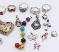 Group lot of vintage 925 sterling silver mis jewelry