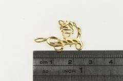 14K Yellow Gold Love Diamond Cut Romantic Charm/Pendant